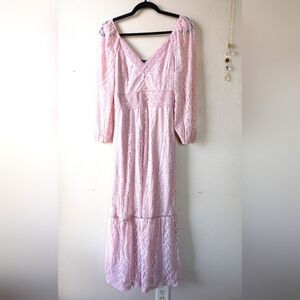 SIMPLEE Cottagecore Lace Dress, Light Pink, Feminine, Size M, NWT